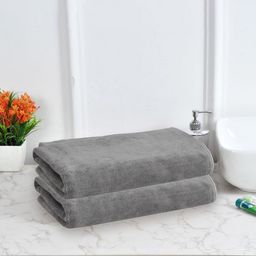 Cotton Bolls Textiles Grey 2 Pieces 300 GSM Bath Towels-image-99
