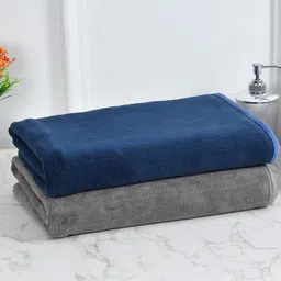 Cotton Bolls Textiles Navy Blue 2 Pieces 300 GSM Bath Towels-10