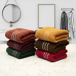 Cotton Bolls Textiles 6-Pcs Yellow & Pink Striped Kitchen Towels-picture-9