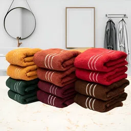 Cotton Bolls Textiles 12-Pcs Yellow & Red Kitchen Towels-34
