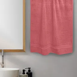Aura Women Coral-Coloured Solid Cotton 650 GSM Bath Towel-image-57