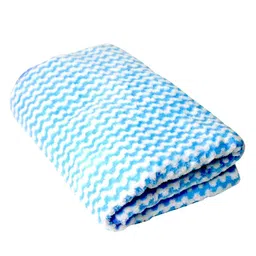 Tranquil square Sky-Blue & White Striped 650 GSM Cotton Bath Towel-8