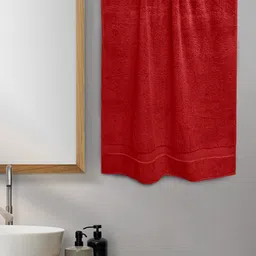Aura Women Red Solid Cotton 650 GSM Bath Towel-16