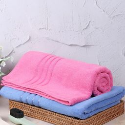ZAHYA Pink & Blue 2 Pieces 500 GSM Towel Set-12