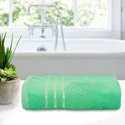 Kuber Industries Unisex Green Solid Pure Soft Cotton Bath Towel-41