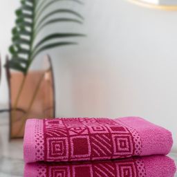 Aura Wedelia Pack of 2 Printed 380 GSM Pure Cotton Hand Towels-52