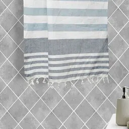 Fabindia Soha Blue Striped 127 GSM Cotton Hand Towel-picture-11