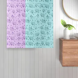 FABINALIV Unisex Kids Purple and Green 2 Pieces Cotton Printed 300 GSM Bath Towels-image-47