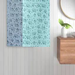 FABINALIV Kids Grey & Blue 2 Pieces Printed Cotton 300 GSM Bath Towel-58
