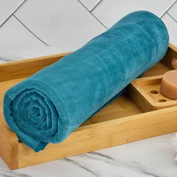 Black gold Set Of 3 Peacock Green Solid 400 GSM Bath Towels-picture-7