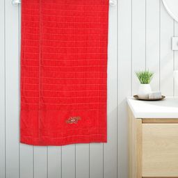 Kuber Industries Set Of 2 Red Solid Pure Cotton 400 GSM Bath Towels-91