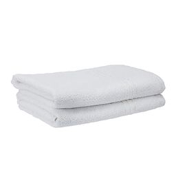Kuber Industries 2 Pcs White Cotton 400 GSM Bath Towels-19