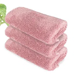 Heelium Set of 3 Peach-Coloured Solid 600 GSM Face Towels-5