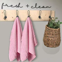 YK Kids Pink Sandy 100% cotton 2 Piece Hand Towel Set, 380 GSM-11