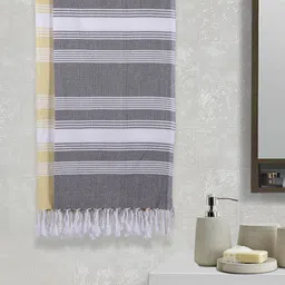 Arrabi Set Of 2 Striped 210 GSM Cotton Handwoven Bath Towels-image-70