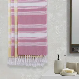 Arrabi Set Of 4 Striped 210 GSM Cotton Bath Towels-image-54