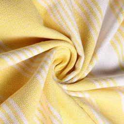Arrabi Set Of 2 White & Yellow Striped 210 GSM Cotton Bath Towels image 2