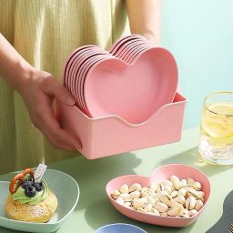 Heart Shaped Seasoning Dish Dipping Bowls Mini Appetizer Plates Dinner Plate-image-74