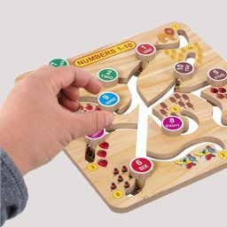 plus shine Number/Counting 1-10 Maze Matching Practice Board Game Wooden Maze Chase Puzzle image 4