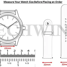 TECHWIND TW22SN3007BKBK 22MM Silicon Watch Belt - CHECK MODEL LIST/DESCRIPTION/IMAGES Smart Watch Strap image 5