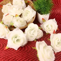 WELL ART GALLERY White 10 Pieces Rose Artificial Flower-image-42