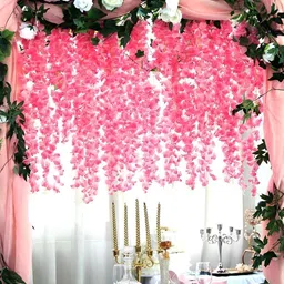 WELL ART GALLERY Pink 4 Pieces Hanging Blossom Artificial Flowers-image-51