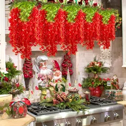 WELL ART GALLERY Red 10 Pieces Hanging Blossom Artificial Flowers-image-46