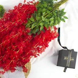 WELL ART GALLERY Red 12 Pieces Hanging Blossom Artificial Flower-image-44