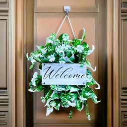 Akaar White & Green Welcome Signage Wall Hanging-27