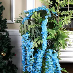 WELL ART GALLERY Blue 4 Pieces Hanging Blossom Artificial Flower-image-44