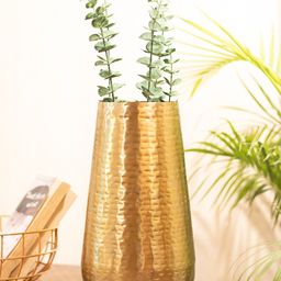MARKET99 Beige Textured Iron Flower Vase-image-69