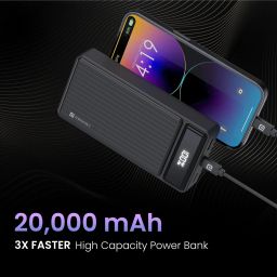 Portronics Luxcell B 20000mah Power bank with 2 output Mach USB A and Type C pd port image 3