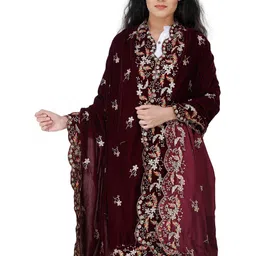 Exotic India Embroidered Velvet Dupatta with Sequinned-picture-19