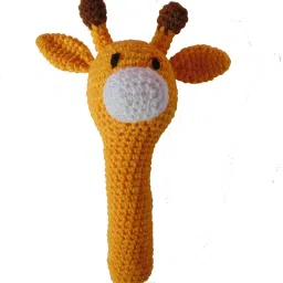 Handmade Giraffe Crochet Rattle Toy Soother-12