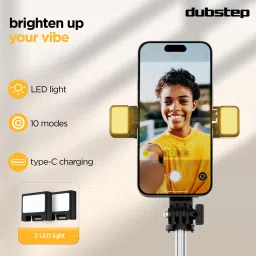 Dubstep Flickstick Lit Smart Selfie Stick with 2 LED Fill Light, 360 Degree Rotation Bluetooth Selfie Stick image 3