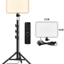 FKU [2 SET]LED Panel Camera Light Photraphy+Remote Control (Camera Light+6Ft Stand) Flash image 3