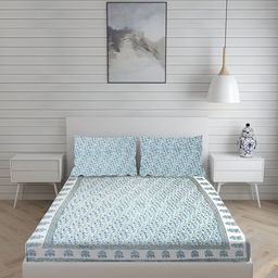 sj designer 180 TC Cotton Super King Printed Flat Bedsheet-picture-34