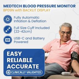 Medtech BP09N BL Portable Automatic Digital Blood Pressure Monitor Machine Portable Automatic Digital Blood Pressure Monitor Machine with USB Port Bp Monitor image 2