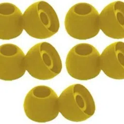 BUMTECH 10 pcs (5 pair) Silicone Rubber Eds Tips, Eartips, Earpads, Earplugs, for Replacement in Earphones and Bluetooth Medium Size In The Ear Headphone Cushion (Pack of 5, Yellow) In The Ear Headphone Cushion-image-81