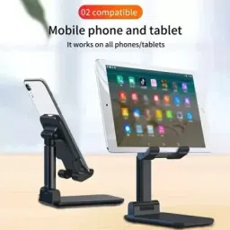 ANY KART Adjustable Cell Phone Stand, Foldable Portable Phone Stand Phone Holder for Desk, Desktop Tablet Stand Compatible with Mobile Phone Single Gimbal for Mobile image 2