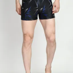 Chlorine Resistant Swimwear Swimsuit Swimming Shorts Trunk Costume For Men Printed Men Trunk Black, Blue Swimsuit-image-53