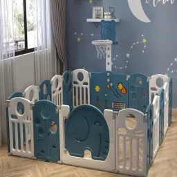 18 panels Baby Playpen Kids Play Area with Gate Foldable Safety Mesh for Babies-10