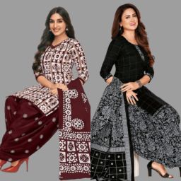 Unstitched Crepe Salwar Suit Material Printed-image-66