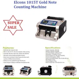 ELCONS MIX VALUE COUNTER GOLD BLACK Note Counting Machine image 4