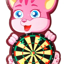 fiddlerz Dart Board Game Set with 6 Dart Portable Hanging Toy for Kid (Rabbit DartTarget) 46.3 cm Dart Board image 3