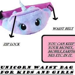 poksi Unicorn Fur Plush Fuzzy waist bag Fanny Pack Waist Bag Cute Bum Bag for Kids Girls Waist bag (Multicolor) WAIST BAG-image-77