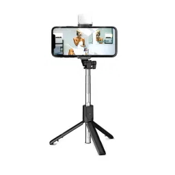 Wrapadore R1S Bluetooth Extendable Selfie Stick with Wireless Remote and 2 Level Fill Light for Making TikTok, Vlog Videos and Tripod Stand Selfie Stick Mini Tripod With Detachable Remote For Smart Selfie Phone Holder Camera Flash Tripod, Monopod, Tripod Ball Head, Tripod Bracket-3