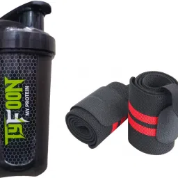 Premium Quality Combo of Typhoon Gym Shaker Bottle with Wrist Band Fitness Accessory Kit Kit-11