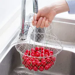 parvluxe 2-in-1 Chef Basket | Multipurpose Folding Frying & Steaming Basket Collapsible Deep Frying Basket image 2