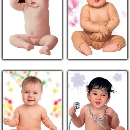 Poster N frame Set of 4 Cute Baby Combo Posters\Smiling Baby Poster\Poster for Pregnant Women\HD Baby Wall Poster for Room Décor Paper Print-image-26